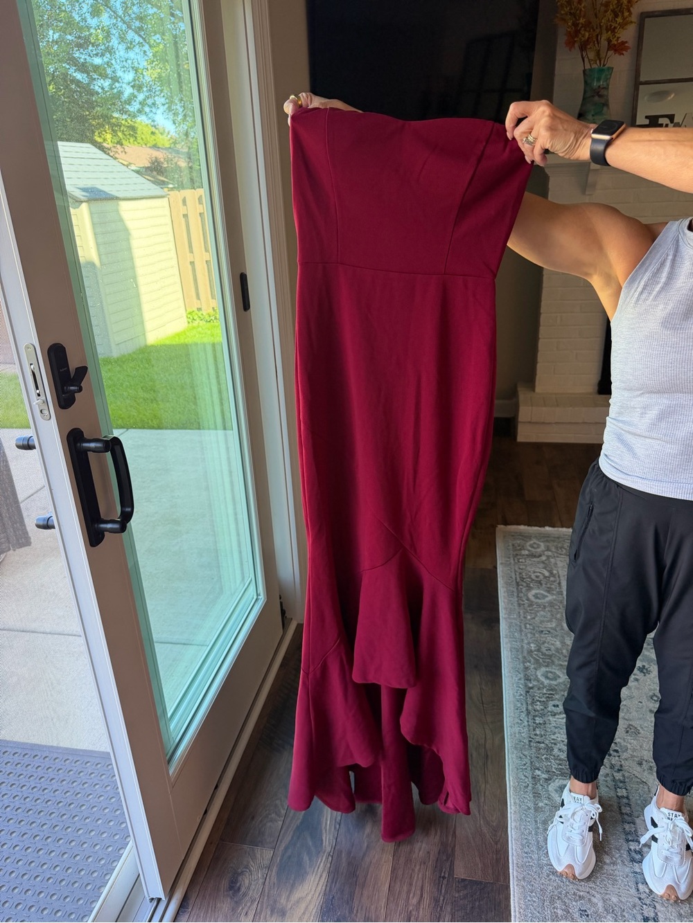 Windsor Strapless Mermaid Maxi Dress in Burgundy